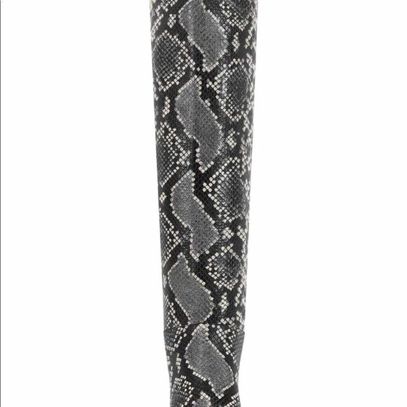 MARC Fisher knee high boots snake embossed stiletto heels size 7M gorpcore - Picture 5 of 8